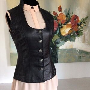Danier Black Leather Vest Rock Your Style
